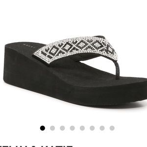 Kelly & Katie Rhinestone Wedge Flip Flop